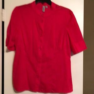 Red short sleeve blouse